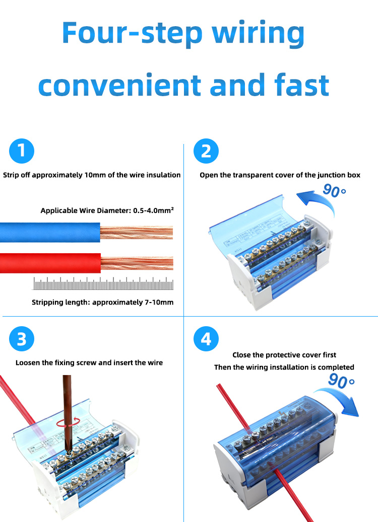Four-step wiringconvenient and fast