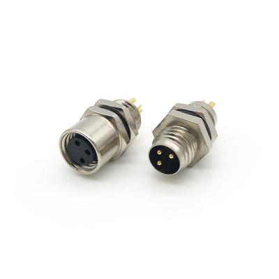 M5 3Pin male panel connector
