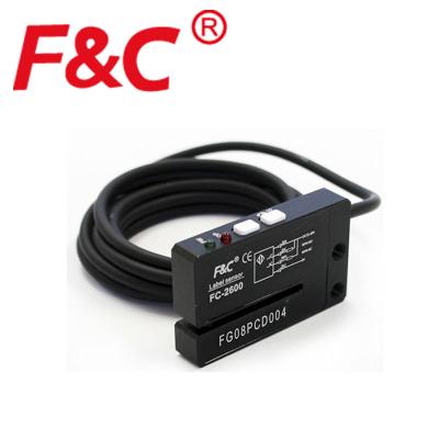 Sensores de rotulagem fotoelétricos FC-2600 Sensor em forma de garfo adequado para máquina de embalagem automática, sistema de máquina de rotulagem
