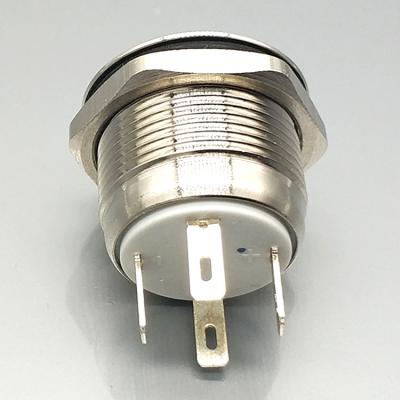 Interruptor de botão iluminado por ponto de travamento momentâneo de 19 mm e 4 pinos na parte traseira