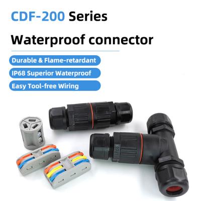 Conector de cabo impermeável ip68 de 2 pinos e 3 pinos