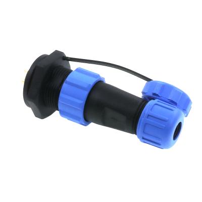 Conector de alimentação de plástico à prova d'água IP67